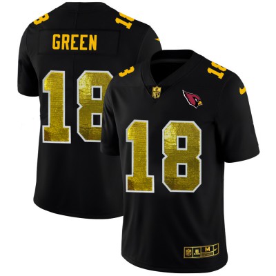 Arizona Arizona Cardinals #18 A.J. Green Men's Black Nike Golden Sequin Vapor Limited NFL Jersey Men's